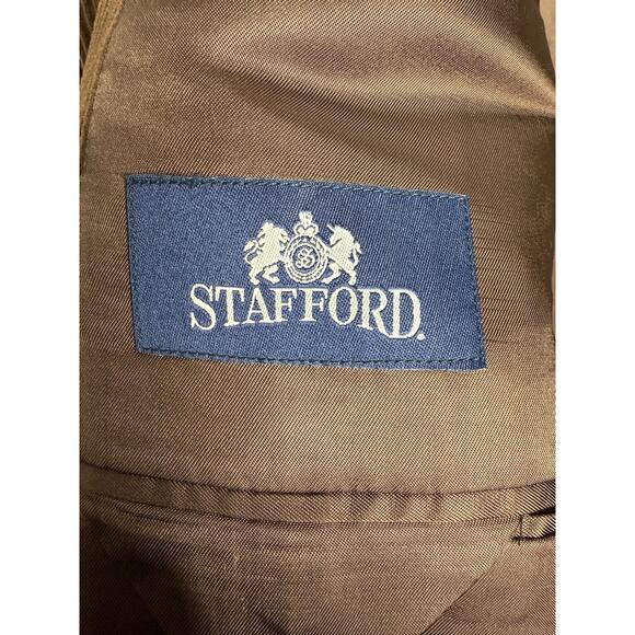 Stafford Men's 44L Corduroy 100% Cotton Blazer Elbow Patches Dinner Jacket Brown - Picture 9 of 9